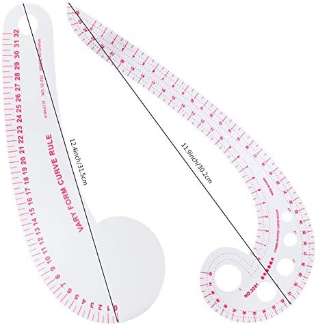 Newmay 6 Stlye Sew Francuski krivulja ravnalo metrički u obliku plastike za šivanje mjerača za šivanje uzorka izrada dizajnerskih dizajnera odjeće za savijanje, saizgled predložak crteža savršen za dizajnere i krojače