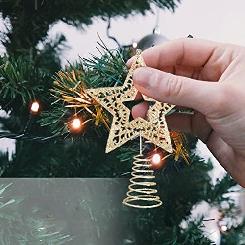 3pcs Xmas Feed-pokazivane staklene staze Topper Božićno drvsko ukrasno dekor zvjezdica za slavne zabave
