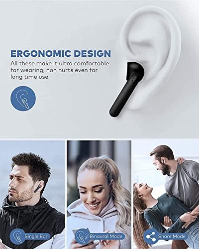 Bežične slušalice Bluetooth 5.0 slušalice sa 30h Cycle Playtime ugrađene Mic IPX6 vodootporne slušalice sa futrolom za punjenje za slušalice