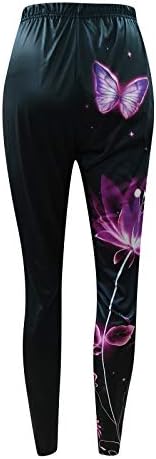 Tummy Control Capri gamaše za žene High Squist Butt Lift Yoga hlače Leptir Print Sport hlače plus
