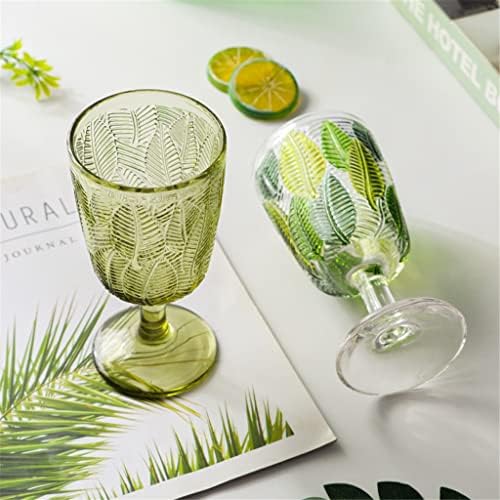 HOUKAI reljefni list teksture vino staklo pehar list reljef pehar Vintage Green Cup piće Cup Spirits Vjenčanje