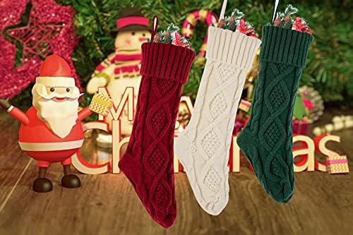 Anroll 3 Pack Božićne čarape 18 inča velike čarape za uređenje doma