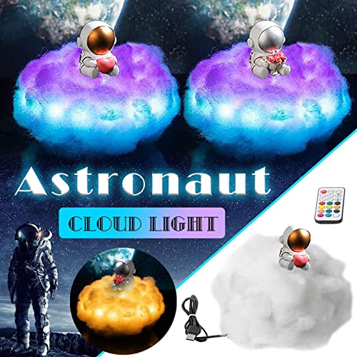 LED šarene oblake Astronaut lampica - LED lampica astronauta sa efektom duge kao dječje noćno svjetlo, poklon