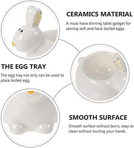 Doitool držač posuđa za serviranje okrugli keramički držač za jaja doručak kuvani alat za