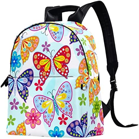 Tbouobt kožni ruksak za putovanja Lagani laptop casual ruksak za žene muškarci, cvjetni cvjetni ubojeni leptir