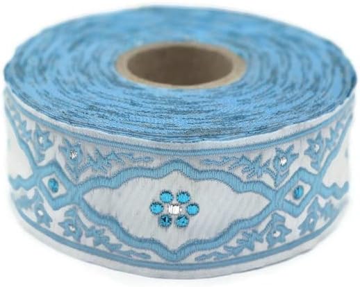 11 dvorski kaol 1,37 inča plava andaluzija jacquard vrpca presvlaka tkanina tkanina dekorband trim draperija