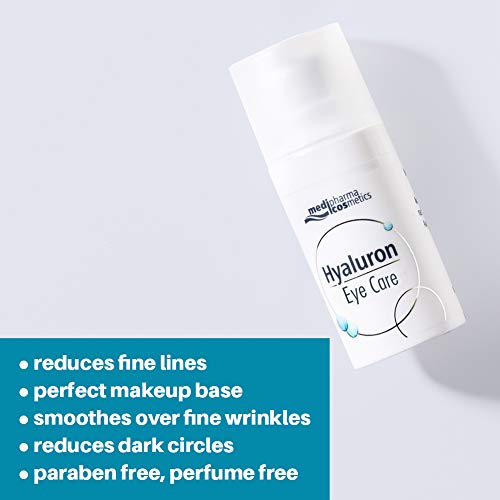 Medipharma Kozmetika Hyaluron krema za njegu očiju - smanjuje bore, tamne krugove i puhanje - paraben besplatno - hidratantna hidratantna - pogodna za suhu, osjetljiva koža - 15 ml