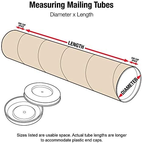 TubeeQueen Kraft Mailing cijevi sa završnim poklopcima | Art cijevi za otpremu za skladištenje
