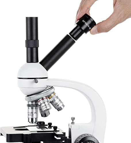 AmScope-40x-2500X Monokularni LED Studentski mikroskop sa dvostrukim pogledom sa mehaničkim stepenom + 9,7 sistem za snimanje ekrana osetljivim na dodir-D130c-TP