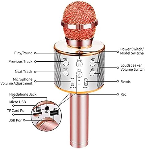 NC Karaoke mikrofon sa bežičnim Bluetooth zvučnikom, jednostavan za korištenje prenosiva ručna Karaoke mašina