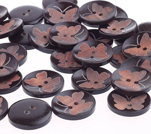 Cotowin Pack od 20 1-inčnih gumba za drvo za leptir šiva zanata
