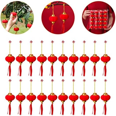 Bestoyard Skitty Plish 20pcs Kineska novogodišnja lampa Mali Red Lanterns Ornament Proljetni festival Viseći ukras fenjera za kućni zid Kineski dekor