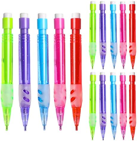 KALIONE 15kom Mini mehaničke olovke razne automatske olovke sa Mini gumicama 0,7 mm male mehaničke olovke za