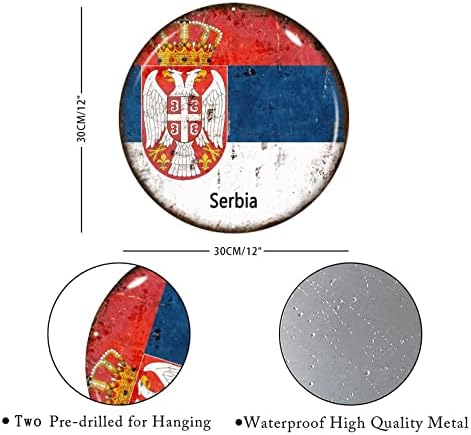 Serbia Flag Welcome Contry Doors Srbija Metalni znak Patriotski dekor Država Suvenir Zidna umjetnost Seoska