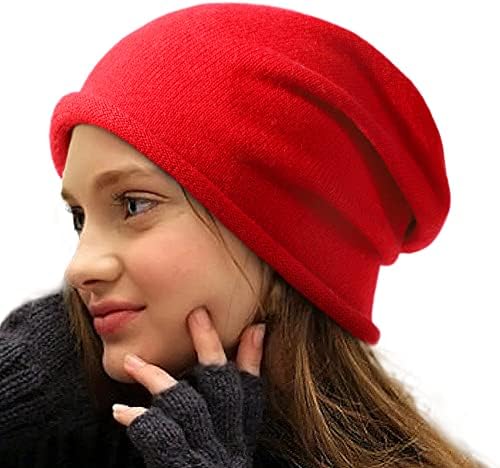 SHINCHIC žene zimska pletena Slouchy kapica za žene muškarci mješavina kašmir vune rastezljiva kapa