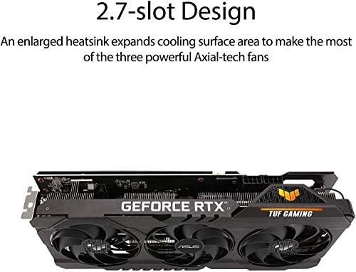2021 Newst Asus Tuf Gaming GeForce RTX 3070 OC Edition Grafička kartica - PCIe 4.0, 8GB GDDR6, HDMI 2.1, DisplayPort 1.4A, dvostruki ležajevi ventilatora + allyflex HDMI kabel