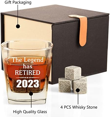 2023 pokloni za penziju za muškarce, smiješno 2023 legenda je penzionisala Poklon Set od stakla i kamena