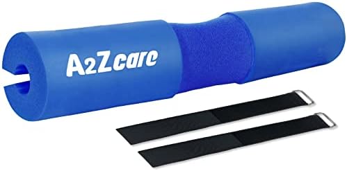 A2ZCARE Barbell jastuk za čučnjevanje - zaštitna jastuk za vrat i rame za čučnjeve, potisne tegova, pluća i hip - fit olimpijski i standardni bar sa zatezanim pojasevima za siguran i neklizajući