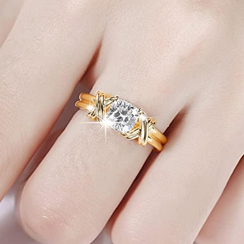 Classic New Ring Wedding Angažman prsten retro zlatna ženska jednokrevetna tkanina uzorak modni elegantni stilski