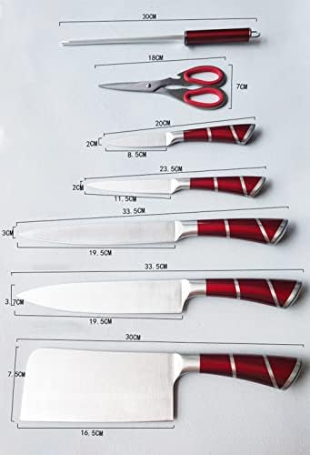 Set kuhinjskih noža, 8-dijelni Setovi kuharskih noža od nehrđajućeg čelika sa akrilnim blokom noža, Oštrilo,