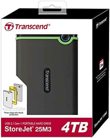 Transcend 4TB StoreJet 25m3 USB3. 1 Slim prijenosni tvrdi disk otporan na udarce