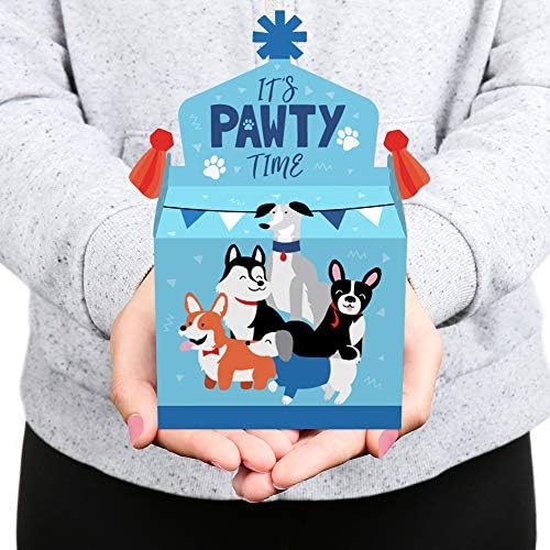 Velika tačka sreće plijena poput šteneta - liječenje kutija za zabavu - pas za bebe tuširanje ili rođendanski zabava Goodie Gable kutije - set od 12