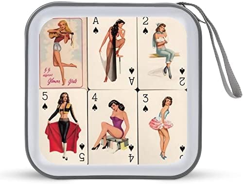 Poker Pinup Girls CD futrole Plastični DVD nosač novčanika Prijenosna torba za pohranu za automobil Home Travel
