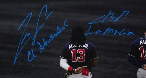 Ronald Acuna Jr. Cristian Pache potpisan uokviren Atlanta Braves 16x20 FOTO JSA - AUTOGREM MLB Photos