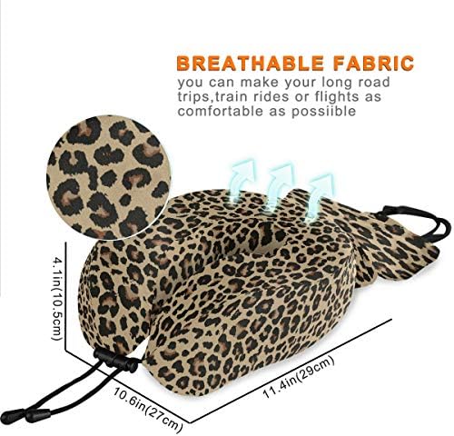 Alaza memorijska pjena putni jastuk sa snapnim kopčama Cheetah Leopard Print životinjski jastuk za životinje