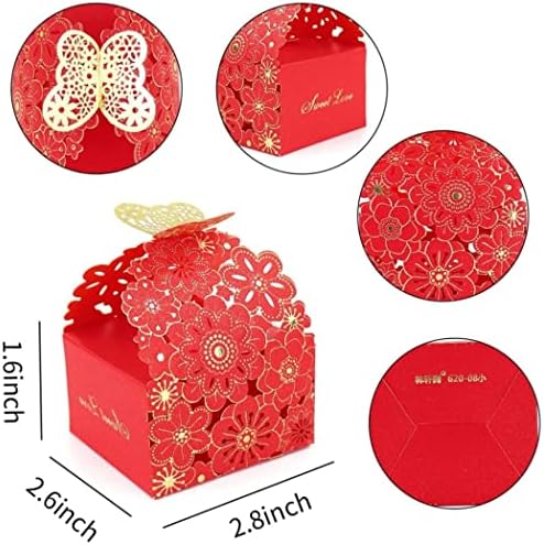 Fengzhao 50pcs Cvjetni leptir šuplji bomboni Cookie poklon kutije Romantična vjenčanica Favors Favors Slatka