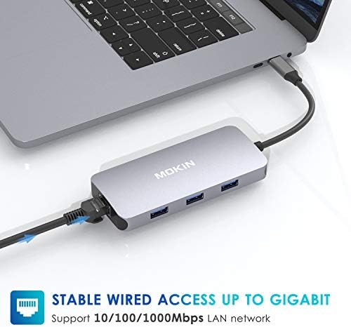 USB C Adapteri za MacBook Pro / Air, Mac Dongle sa 3 USB Port, USB C na HDMI, USB C na RJ45 Ethernet,