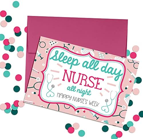 Amanda stvaranje Sleep All Day Nurse All Night Nurse zahvalnost Blank Folded kartice jedna čestitka za