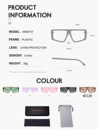 HERJOUR prevelike kvadratne naočare za sunce za žene pravougaonik Vintage Frame UV zaštita Trendy AR82157
