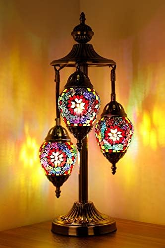Marakeš 3 Globus Turska stolna lampa Tiffany style mozaik staklo Marokanska lampa noćna lampa za dnevni boravak