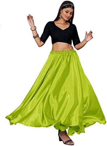 Ženska saten trbuh plesna suknja Potpuna kruga suknja Flamenco ciganski plemenski bollywood ples maxi casual garba