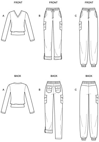 Novi izgled UN6644A uzorak šivanja N6644 nedostaje 'teretne hlače i pleteni vrh, razne, bijele