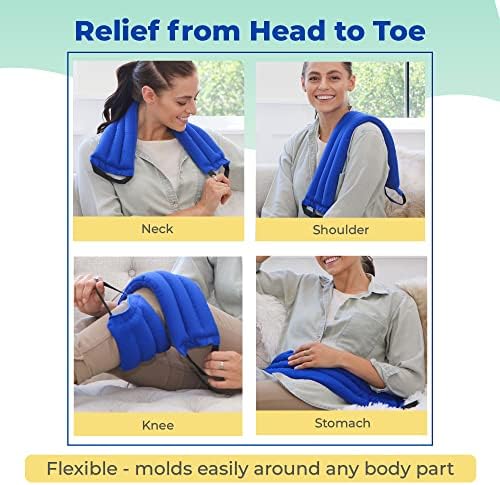 Grijaći jastučići za grijanje u mikrovalnoj pećnici za ublažavanje bolova u donjem dijelu leđa, vratu i ramenu - vlažni jastučić za grijanje u mikrovalnoj pećnici za mišiće i zglobove - grijaći jastučić za mikrovalnu pećnicu za grčeve - 1 toplotno pakovanje plavo