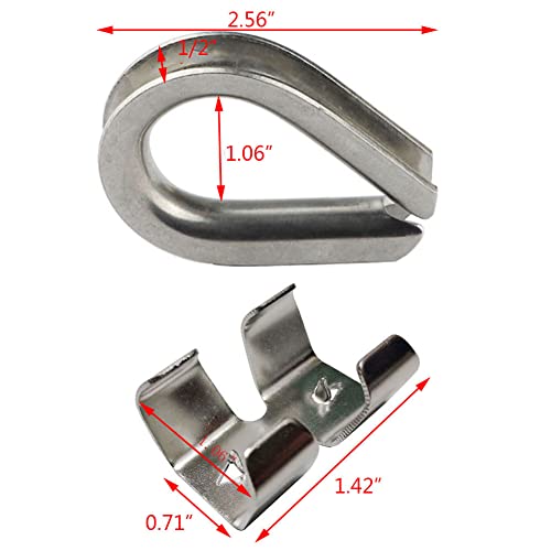 SHENGDING 8-komadne Stezaljke za uže od nerđajućeg čelika za teške uslove rada metalne dvostrane