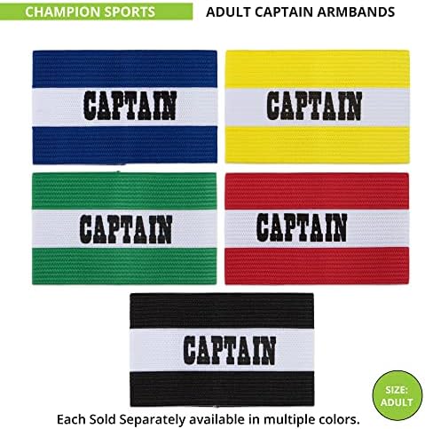 Champion Sports Captain's Arm Band - Unisex tkane elastične najlonske kapitenske trake za fudbal, Fudbal, Košarku i još mnogo toga - Premium timski sportski dodaci - više boja i veličina