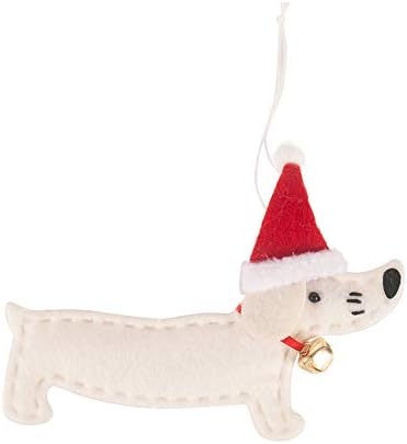 Sangda Privjesci za božićnu jelku, 4 kom jazavčar pas viseći ukrasi od filca figurice Drvo ukrasi pliš zanat i praznični ukrasi za Božićnu prazničnu zabavu Kućni dekor