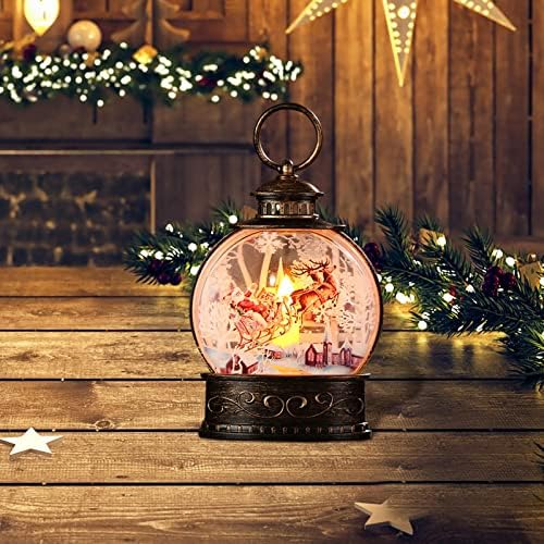Lincox Božićni snijeg Globe Lanterns Dekoracija Santa Claus Xmas Viseći fenjer Božić ukras