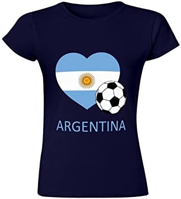 Volim Argentina nogomet ženska Crewneck T-Shirt kratki rukav Tee grafički Casual ljetni topovi