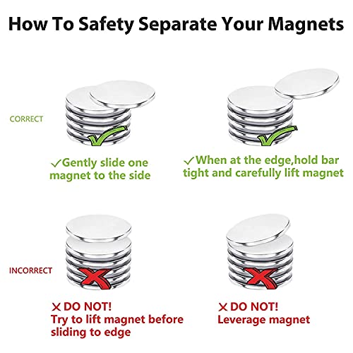 FINDMAG neodimijski disk magneti jaki Magneti magneti za rijetke zemlje sa dvostranim ljepilom za DIY, frižider, naučni, 1,26 D x 1/8 H - pakovanje od 8