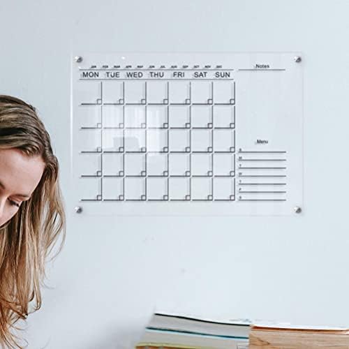 STOBOK magnetna tabla akrilni kalendar za suho brisanje nedeljni kalendar za višekratnu upotrebu tabla sa listom markera olovka Clear Planner Bela tabla za kućni ured školski magnetni kalendar