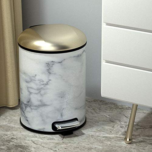 ZYJBM 8L crno bijela spavaća soba mramorna kanta za smeće kuhinja slatka kanta za smeće u kupaonici