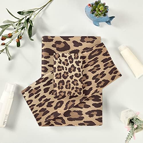 Staytop ručnik set moda šarena leopard životinja print kupaonica ručnici ultra mekani ručnici za ručnike za ručnike za ručnik za teretane za teretanu kuhanje 3 kom