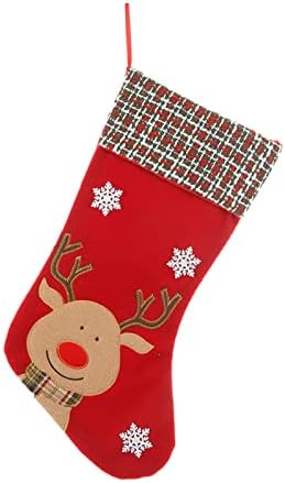 Xios Božićni ukras 2022 Božićne čarape Trpe božićne torbe za čarape i božićne čarape za zabavu ukras i božićni crtani Crveni set Crveni čizme zanat