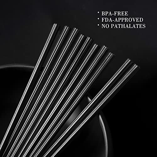 SUPJOYES štapići za jelo od fiberglasa za višekratnu upotrebu, japanski izdržljivi štapići za sjeckanje 5 pari