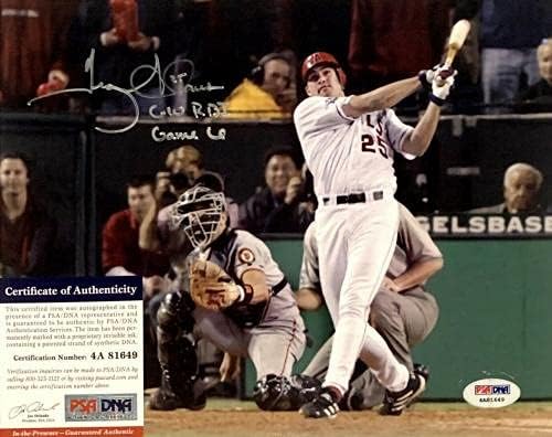 Troy glaus potpisao L.a. Angels 8x10 FOTO PSA 4A81649 2002 WS W / natpis - autogramirana MLB fotografija