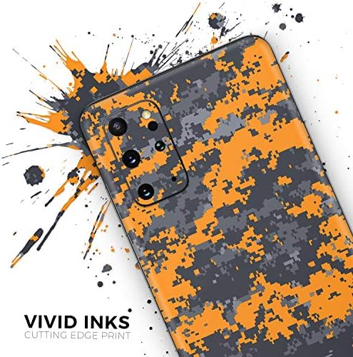Dizajn Skinz narančasta i siva digitalna maskirna zaštitna vinilna nagrada za omotač Kože kompatibilan sa Samsung Galaxy S20